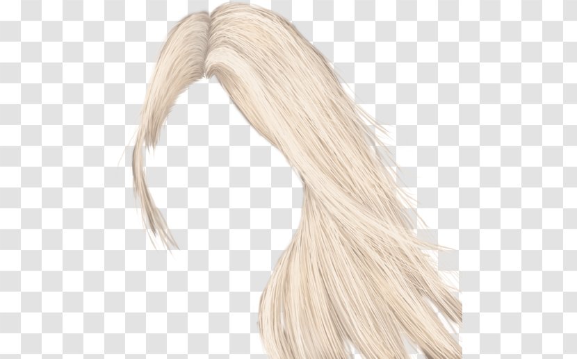 Blond Hair Coloring Long Beige - Wig Transparent PNG
