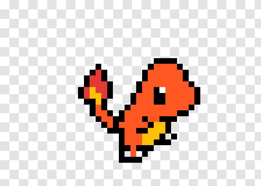 Minecraft Pikachu Pokémon Foeksia Pixel Art - Orange - Japanese Charmander Sprite Transparent PNG