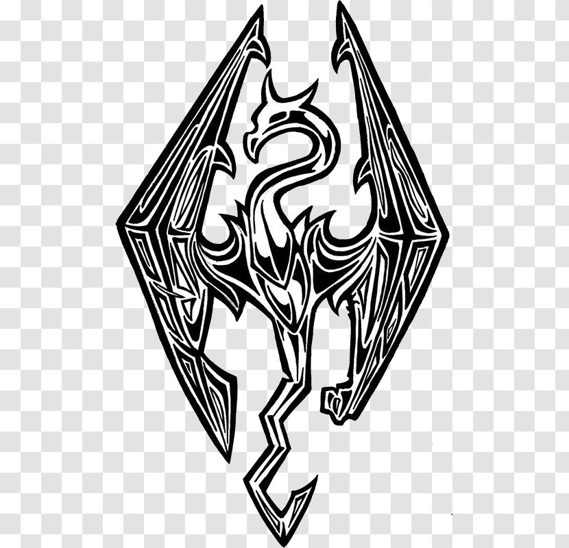 The Elder Scrolls V: Skyrim Logo Video Game Dragon T-shirt Transparent PNG