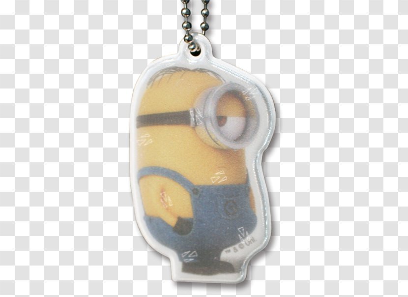 Stuart The Minion Safety Reflector Locket Pin Jewellery - Silver Transparent PNG
