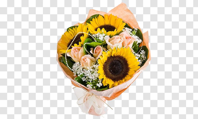 Floral Design Common Sunflower Nosegay Flower Preservation - Food - Beautiful Bouquet Of Sunflowers Transparent PNG