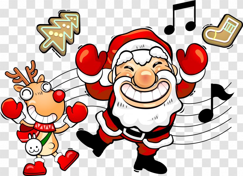 Santa Claus Christmas Adobe Illustrator - Heart - With Musical Notes Transparent PNG