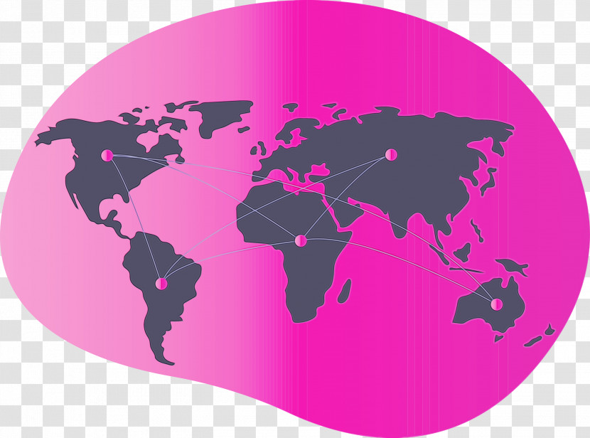 Pink Purple Magenta World Silhouette Transparent PNG