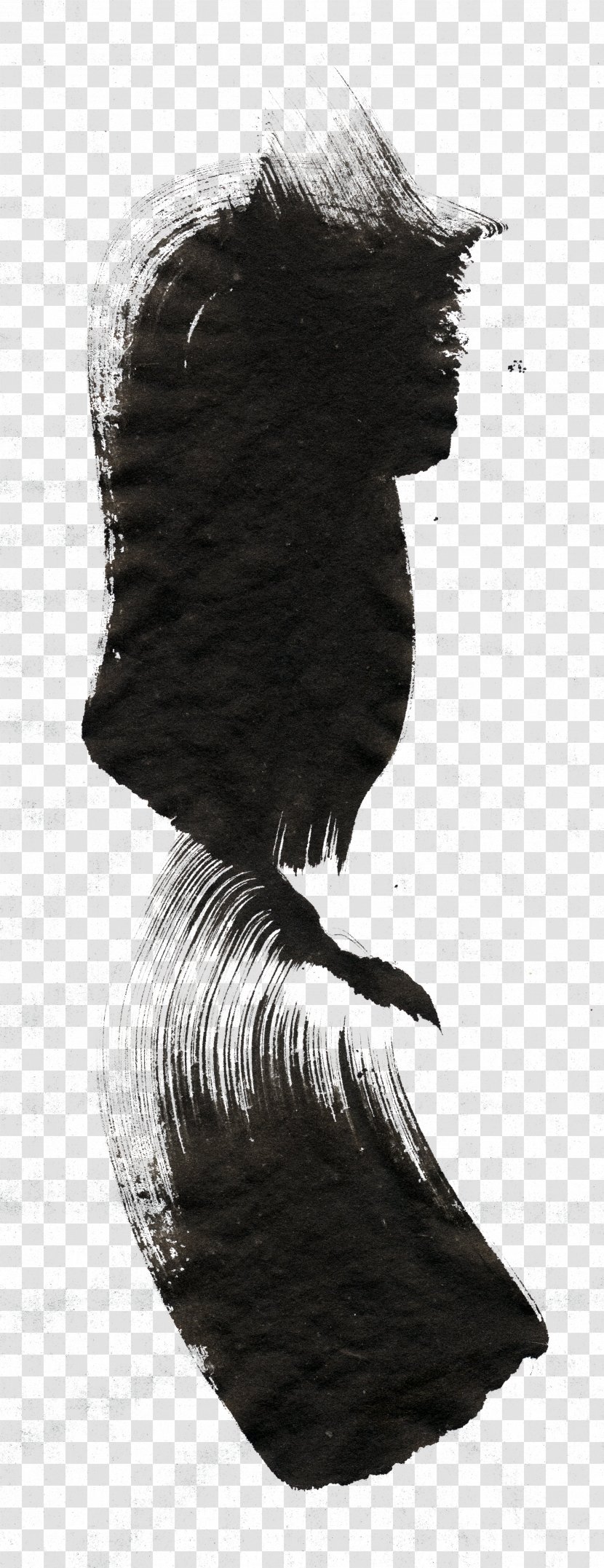 Black And White Ink Brush - Hair Strokes Transparent PNG