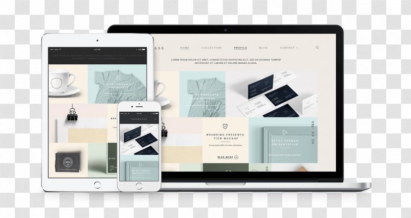 Responsive Web Design Mockup - Template - Mock Up Transparent PNG