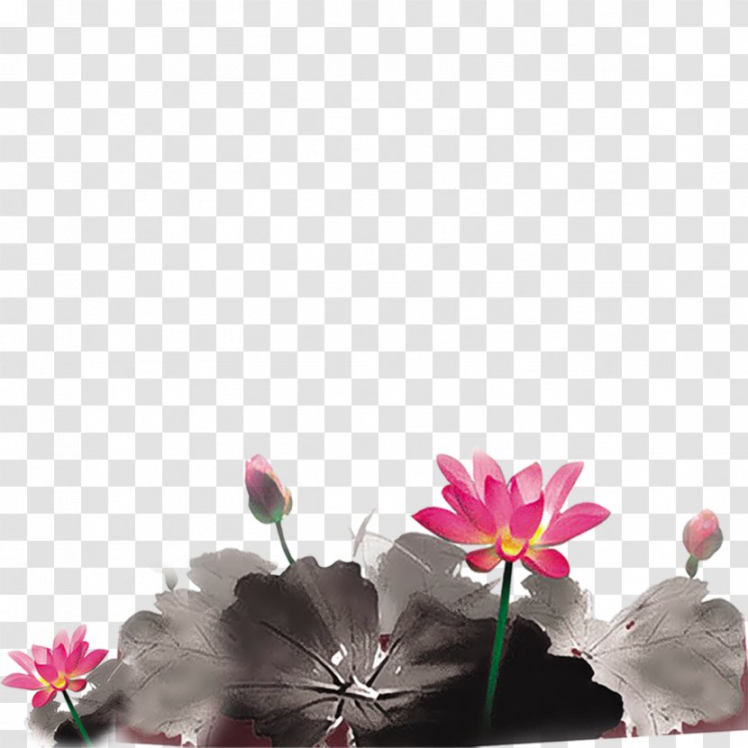 Chinese Painting Mid-Autumn Festival Photography Ink Wash - Midautumn - Classical Lotus Transparent PNG