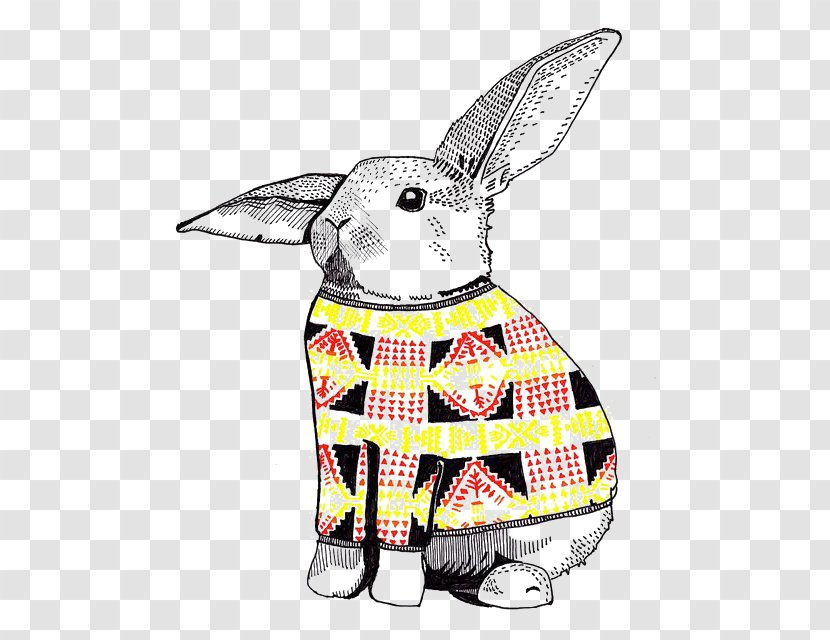 White Rabbit Cartoon Drawing Illustration Transparent PNG