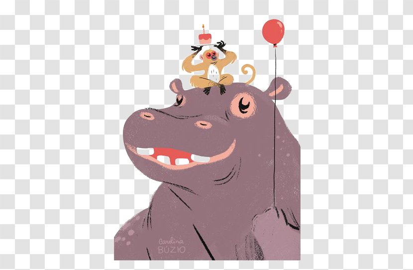 Hippopotamus Illustrator Dribbble Illustration - Art - Cartoon Hippo Transparent PNG