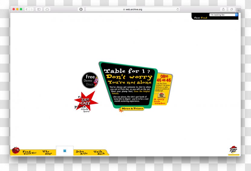 Pizza Hut Web Page - Screenshot - Chain Restaurant Posters Transparent PNG