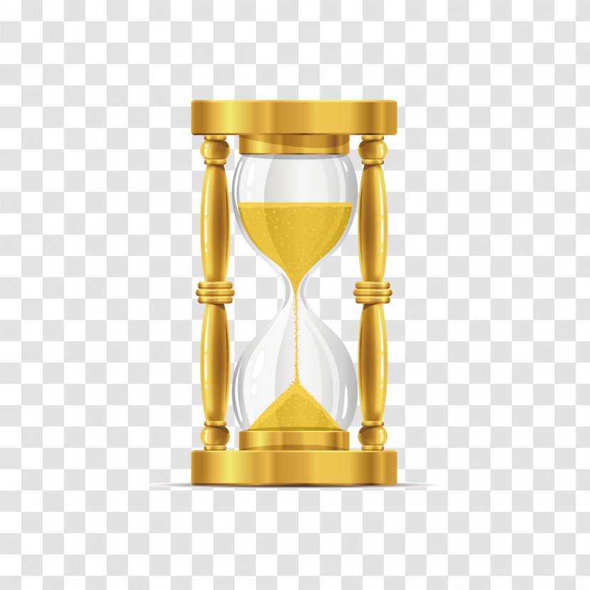 Hourglass Clock Face Time - Sand - Vector Golden Transparent PNG