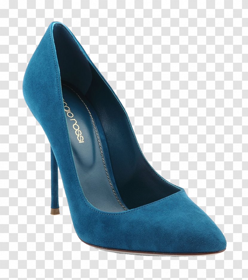 Blue Shoe High-heeled Footwear Absatz - Heart - Real Shot High Heels Transparent PNG