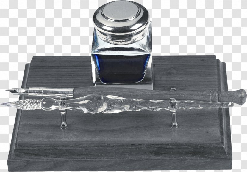 Field Desk Pen Glass Paintbrush - Blotting Paper - Antique Transparent PNG