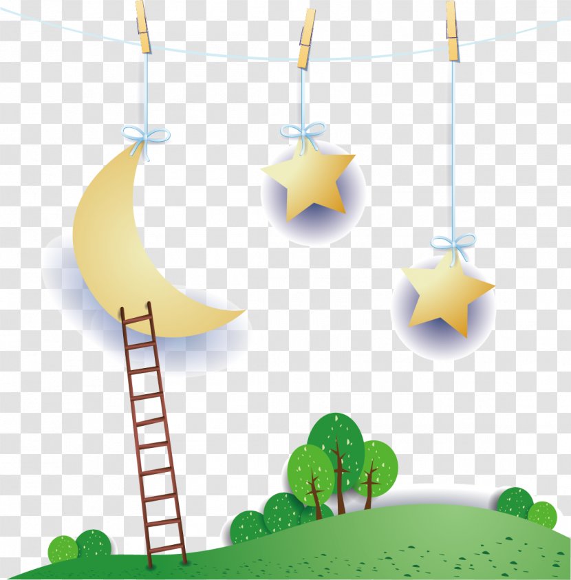 Star - Grass - Element Moon Stars Ornaments Poster Transparent PNG