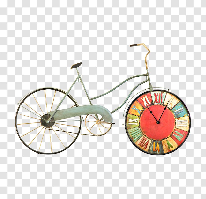 Wall Decal Clock Bicycle Living Room - Pastoral Iron Transparent PNG