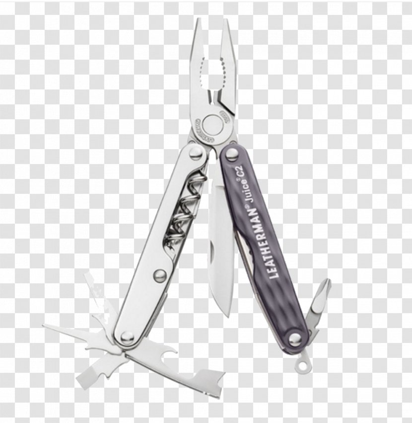 Juice Multi-tool Knife Leatherman Screwdriver - Nipper - Silver Wave Transparent PNG