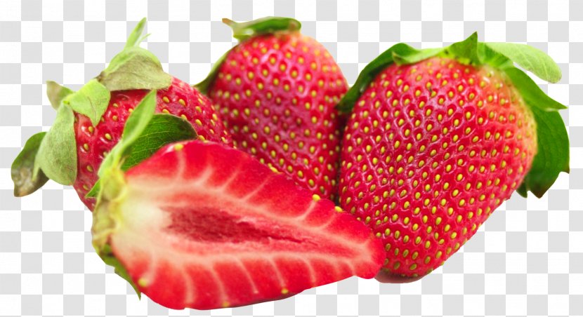 Strawberry Ice Cream Juice - Accessory Fruit - Strawberries With Leaves Transparent PNG