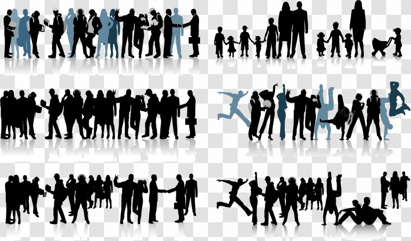 Silhouette Clip Art - Social Group - Free Vector People Transparent PNG