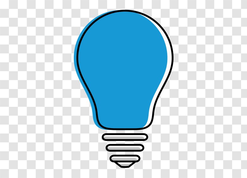 Light Bulb Cartoon - Turquoise - Electric Blue Transparent PNG