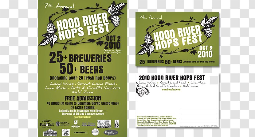 Flyer Hood River Hops Fest Advertising Poster Copy - Promotional Posters Copywriter Transparent PNG