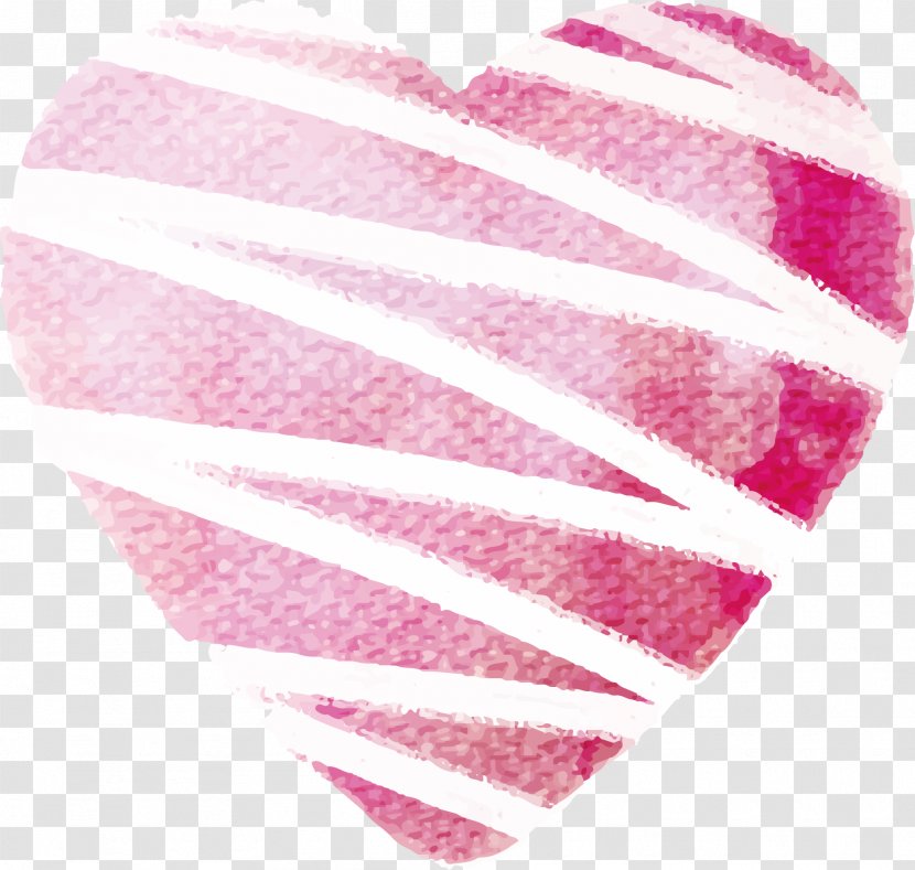Euclidean Vector Watercolor Painting - Necktie - Pink Heart Transparent PNG