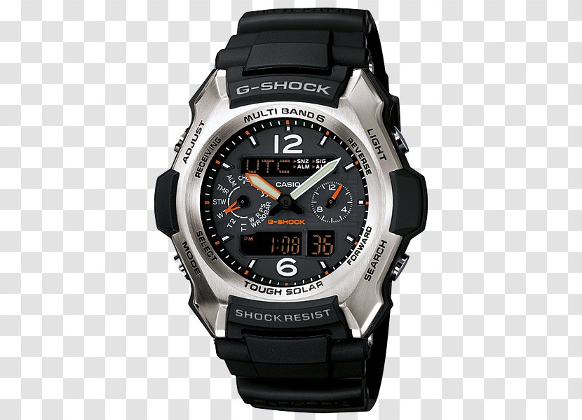 G-Shock Casio Watch Radio Clock Chronograph Transparent PNG