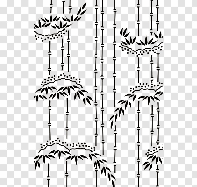 Bamboo Black And White - Freehand Cartoon Transparent PNG