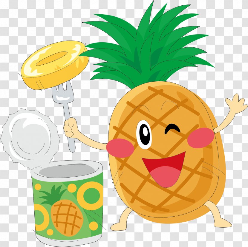 Pineapple Drawing Clip Art - Food - Vector Hand-painted Happy Transparent PNG