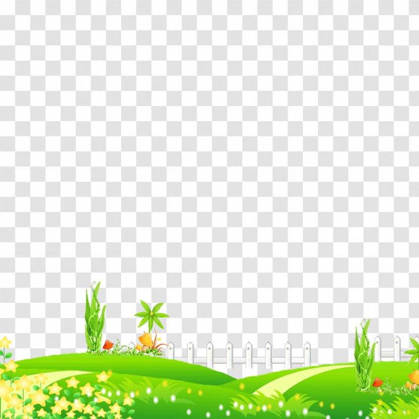 Cartoon Meadow - Green - Sky Transparent PNG