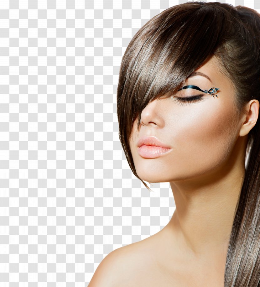 Hairstyle Beauty Parlour Bangs Fashion - Bob Cut - Painted Eyeliner Makeup Transparent PNG