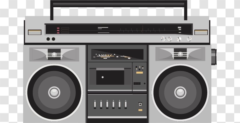 Golden Age Of Radio Boombox Clip Art - Flower - Creative Vintage Tape Recorders Transparent PNG