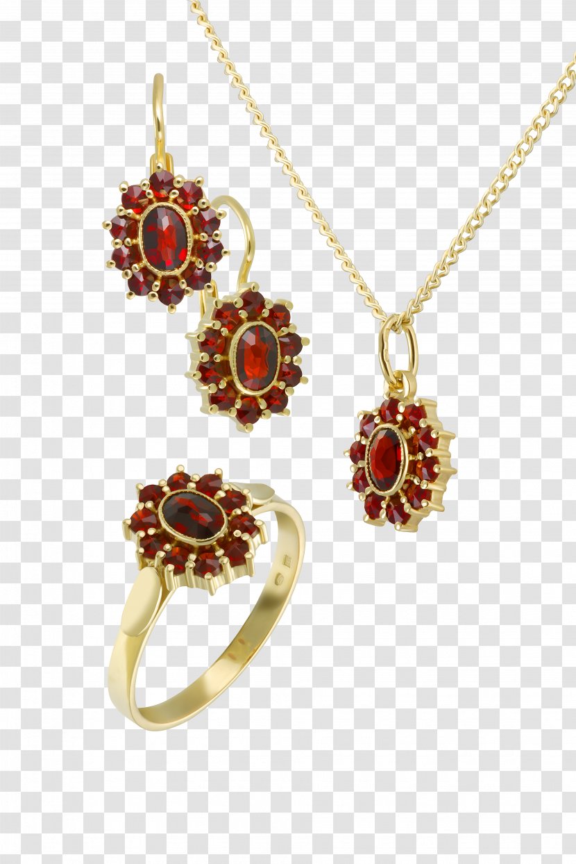Necklace Earring Jewellery Ruby - Designer Transparent PNG