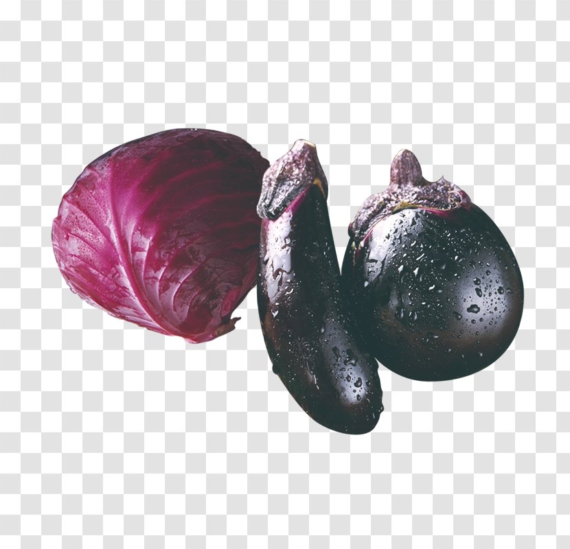 Red Cabbage Fruits And Vegetables Eggplant - Fresh Ingredients Purple Transparent PNG
