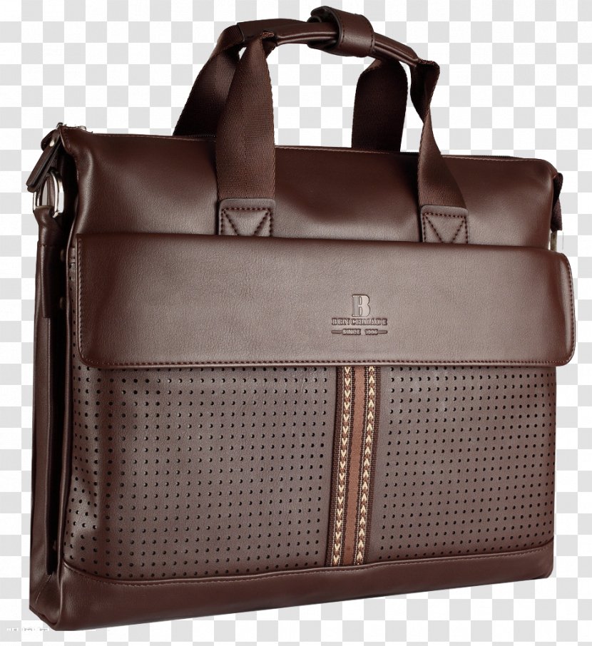 Briefcase Leather Handbag Backpack - Men's Business Bag Transparent PNG