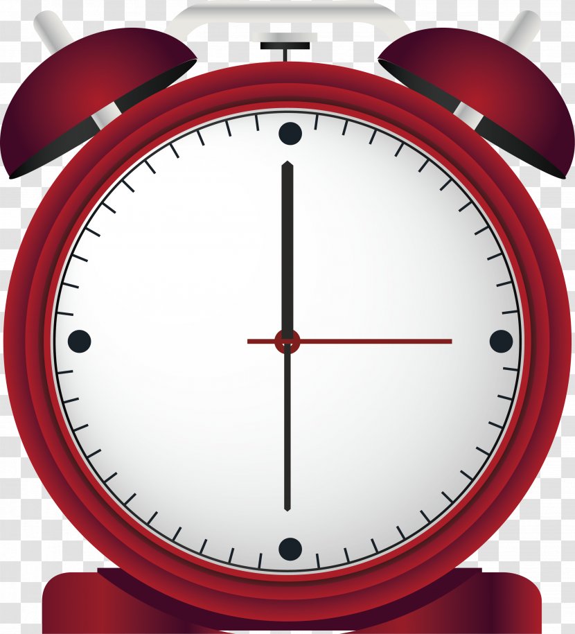 Alarm Clock Red - Watch - Beautiful Transparent PNG
