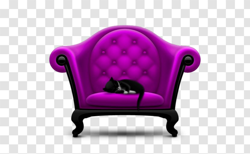 Couch Table Furniture Recliner - Seat - Purple Cat Sleeping On The Transparent PNG