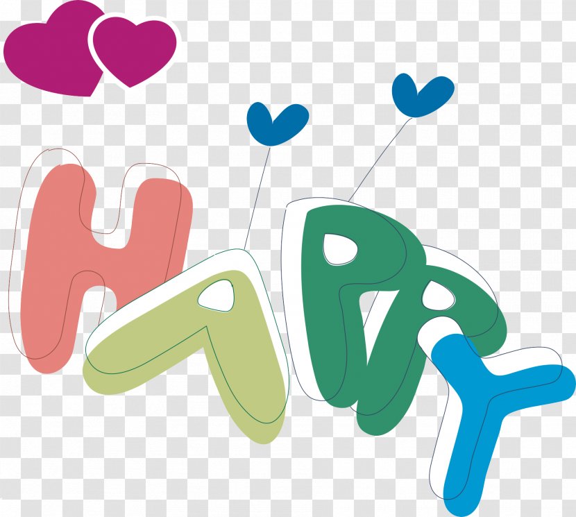 English Alphabet Typeface Clip Art - Heart - HAPPY Transparent PNG