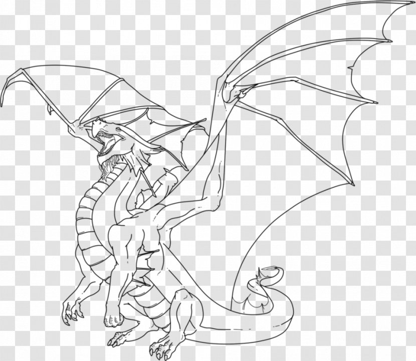 Coloring Book Dragon Child Adult Fantasy - Legendary Creature Transparent PNG