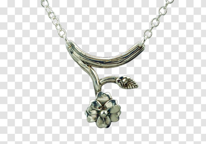 Locket Necklace Silver Chain Gemstone - Flower Jewelry Transparent PNG