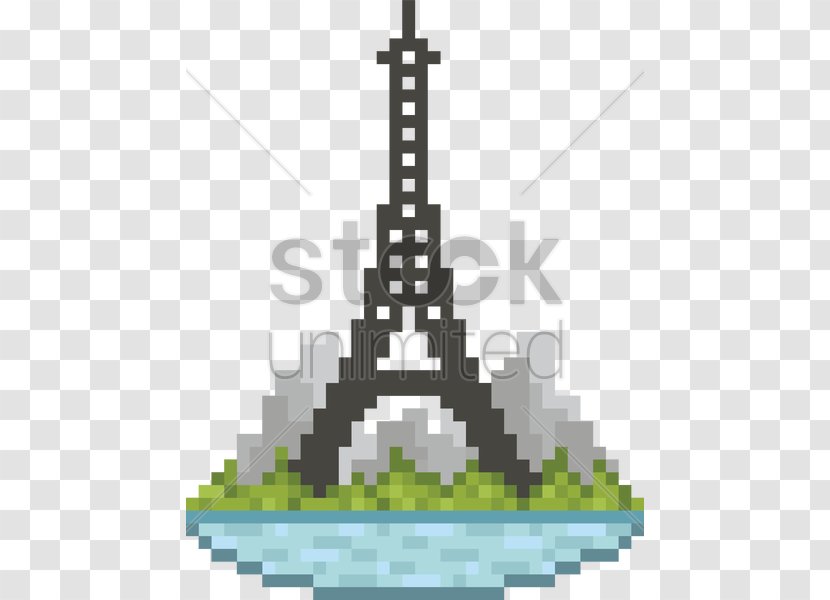 Eiffel Tower Landmark Champ De Mars Pixel Art - Europe Vector Material Transparent PNG