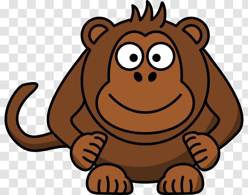 Monkey Cartoon Chimpanzee Clip Art - Snout - Pictures Of Gorillas Transparent PNG