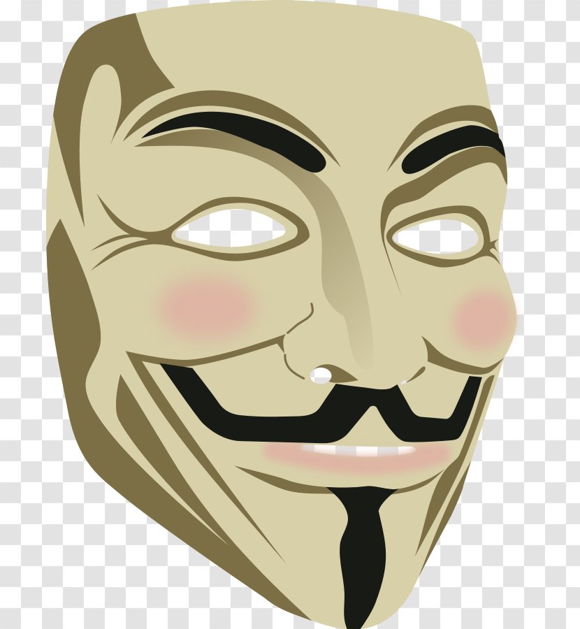Guy Fawkes Mask Gunpowder Plot Clip Art - Anonymous - Dance Transparent PNG