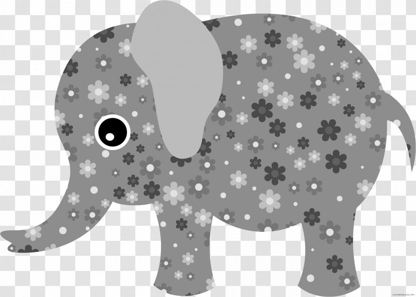 Floral Design Elephant Retro Style Illustration Image - Head Transparent PNG