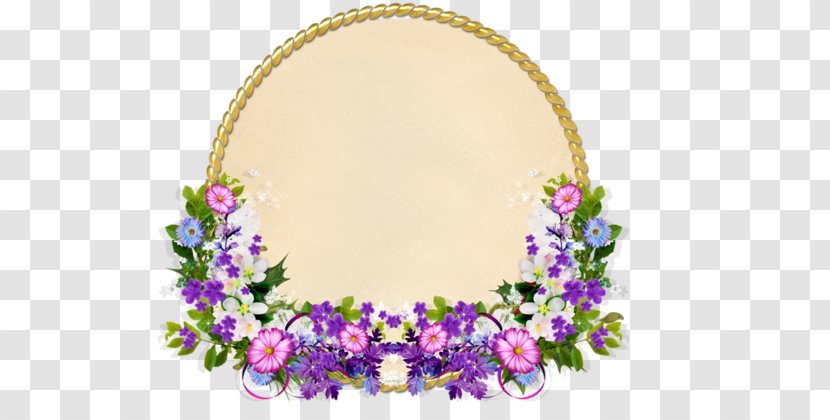 Picture Frame Clip Art - Purple - Flowers Around The Ring Transparent PNG