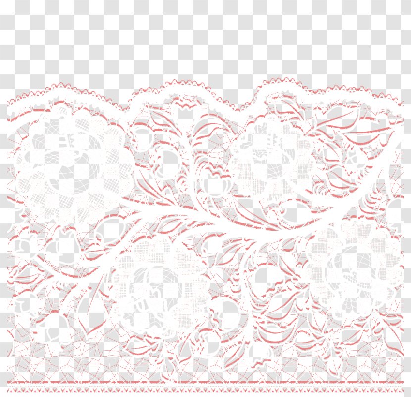 Lace Bathroom Mat Shower Curtain - White Flowers Vector Material Transparent PNG