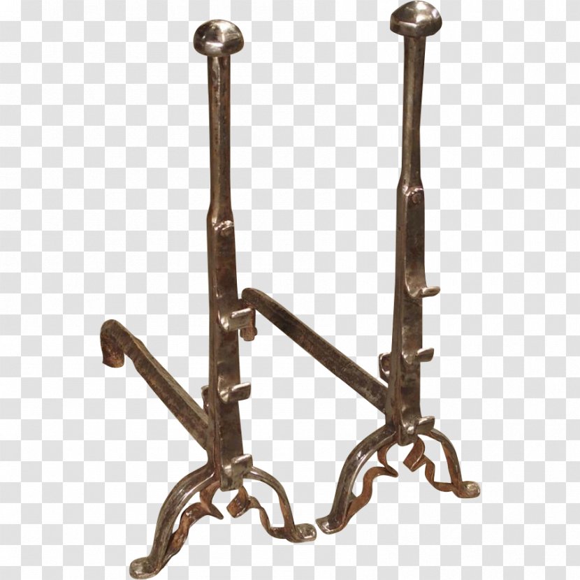 17th Century Antique Andiron Fireplace Wrought Iron Transparent PNG
