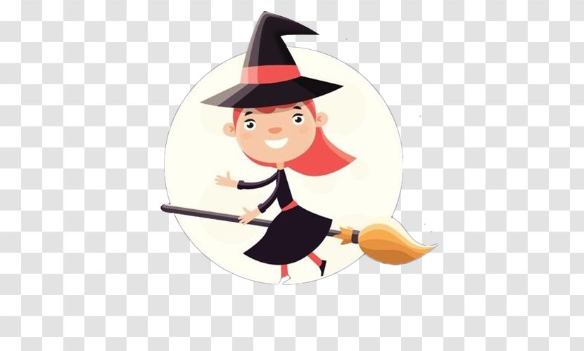 Boszorkxe1ny Broom Magic Cartoon - Comics - A Cute Little Witch Riding Transparent PNG