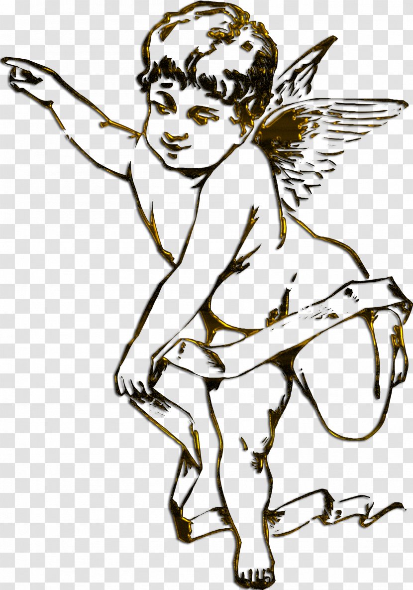 Cherub Angel Clip Art - Monochrome - Cupid Transparent PNG