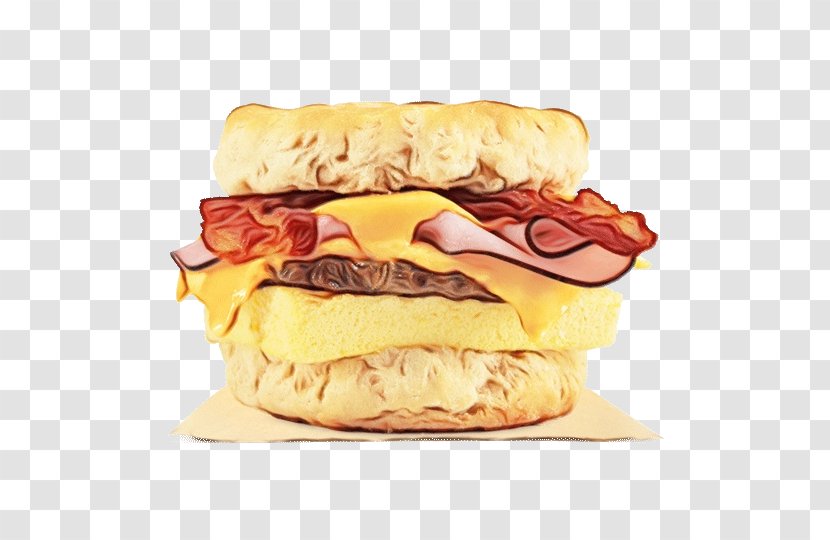 Food Fast Junk Breakfast Sandwich Dish - Wet Ink - Bacon Cuisine Transparent PNG