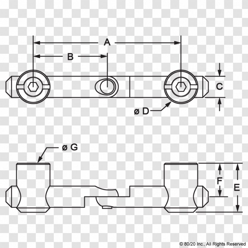 Technical Drawing 80/20 Angle Car - Standard - Three-dimensional Transparent PNG