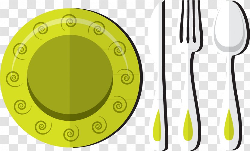 Fork Knife Spoon Plate - Tableware - Cartoon And Material Transparent PNG